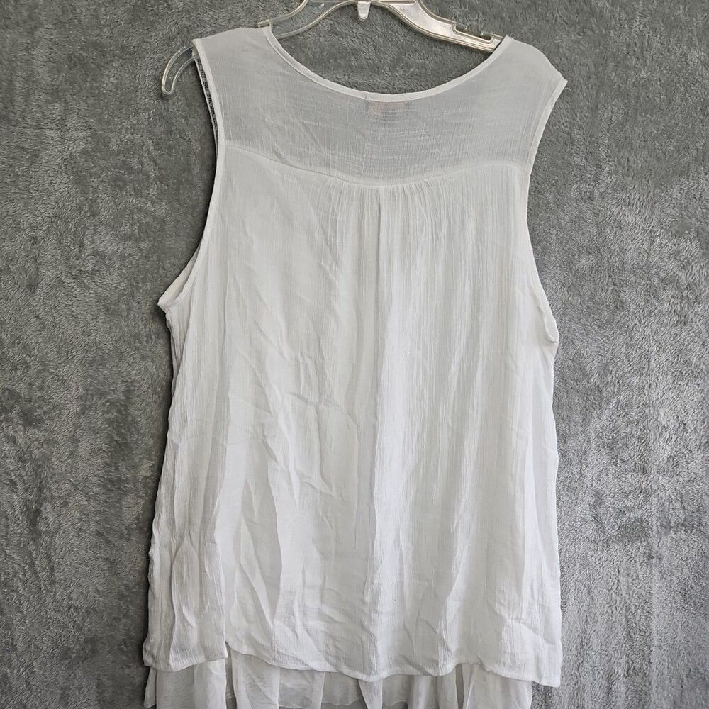 Cal Style Tunic Sz XL Rayon poly lined embroidery USA sleeveless - Picture 6 of 9